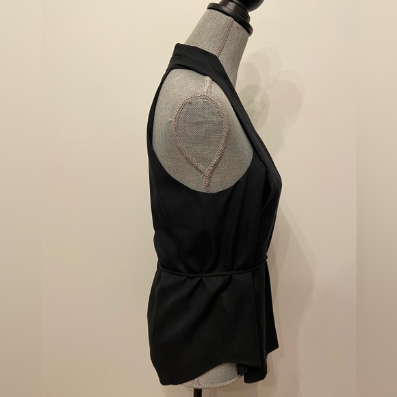 Club Monaco Black Cross Over Halter Sleeveless Blouse - Picture 6 of 9